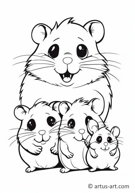 Sevimli Hamsterlar Boyama Sayfası